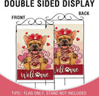 Artofy Welcome Valentines Day French Bulldog Dog Large Decorative House Flag - Image 3