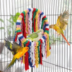 Wontee Bird Rope Chewing Toys Parrot Cage Bite Toys Colorful Hanging Ring Swing - Image 2