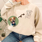 DILYPOD Personalized Embroidered Dog Mom Sweatshirt, Custom Line Art Portrait - Image 5