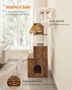 Feandrea Cat Tree with Litter Box Enclosure, 70.1-Inch Tall Cat Tower, 2-in-1 - Image 9
