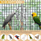 KATUMO Large Bird Toys, Natural Wooden and 304 Stainless Steel Bell Toy - Image 7