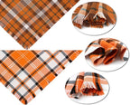 Fall Dog Bandanas, Autumn Halloween Orange Plaid Scarf, Triangle Holiday - Image 3