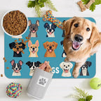 Cute Dog Cat Food Mat, Absorbent Pet Feeding Mat - Image 7