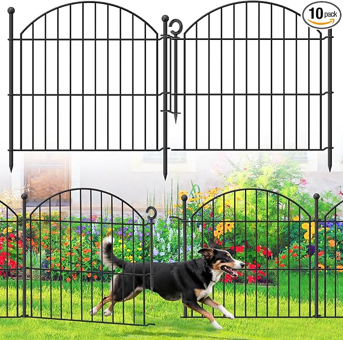 Decorative Garden Fence 24in x20ft, 10 Pack No Dig Fence Animal Barrier by Thrivinest