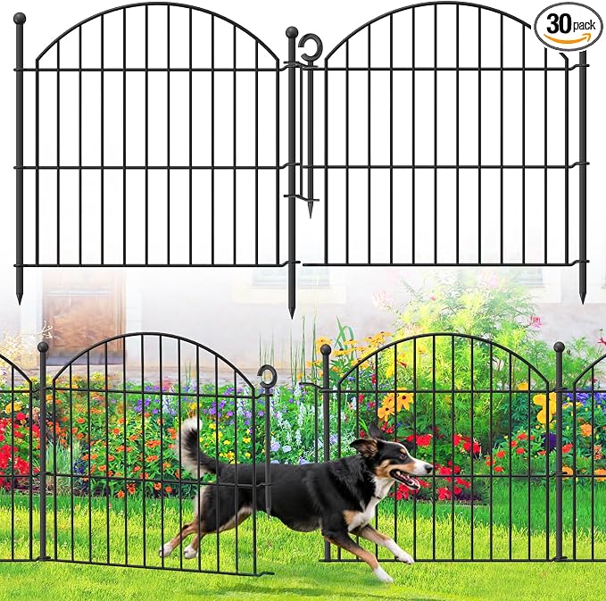 Decorative Garden Fence 24in x10ft, 5 Pack No Dig Fence Animal Barrier by Thrivinest