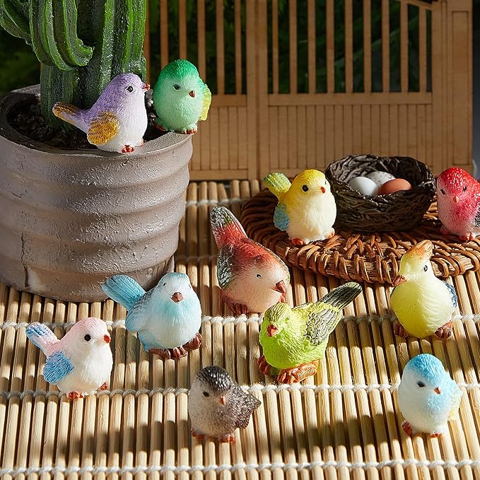 Jetec 30 Pieces Garden Accessories Bird Decorative Figurines Miniature Bird - Image 4
