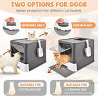 Cat Litter Box with Litter Mat, Foldable Extra Large Free in and Out/One-Way - Image 4