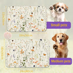 Vintage Wildflowers Herbs Pet Feeding Mat, Absorbent Bowl Pad, Quick Dry - Image 2