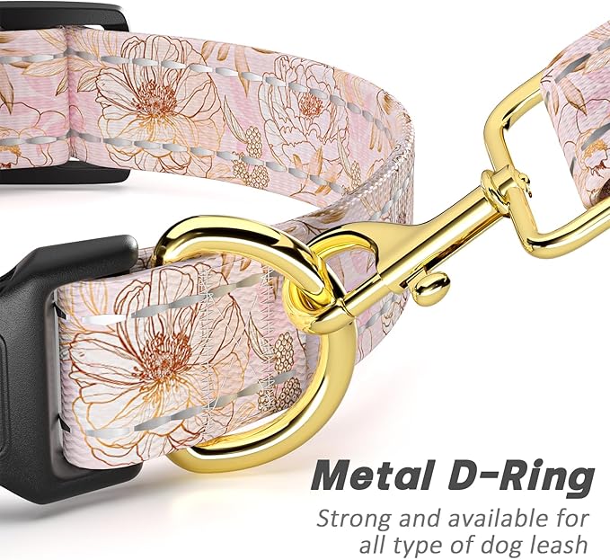 Reflective Dog Collar for Small Dogs, Cute Flower Theme Adjustable Heavy-Duty - Image 5