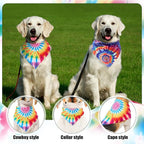 Aliceset 180 Pcs Tie Dye Dog Bandana Bulk Rainbow Bandanas - Image 4