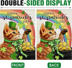 Dyrenson Happy St Patricks Day Orange Cat 28 x 40 House Flag Double Sided - Image 3