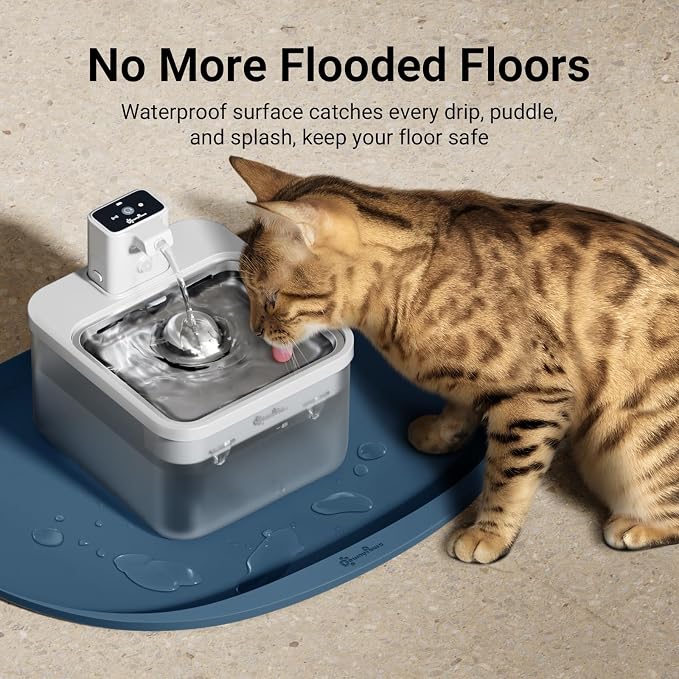 DownyPaws Cat Food Mats for Floors Waterproof, BPA Free Silicone Pet Feeding Mat - Image 3