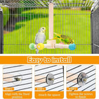 Rotating Bird Perches Toy, Interactive Spinning Parrot Parakeet Toys, Wooden - Image 7