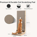 FUKUMARU Cat Scratcher, 32.7 Inch L Shape Cat Scratch Pad Wall Mounted - Image 3