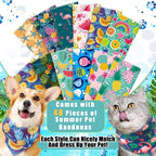 Sanwuta 48 Pcs Dog Bandana Bulk Summer Scarf Washable Flamingo Dogs Bibs - Image 3