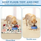 Pink Flower Leaf Pet Feeding Mat–Christmas Stocking Quick Dry Absorbent Dog Cat - Image 5