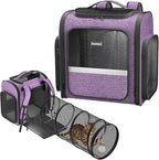 Cat Backpack Carrier with Detachable Play Tunnel, 2 in 1 Cat Tunnel Backpack by Pawtners