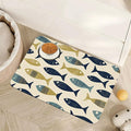 Fish Boho Dog Food Mat for Floors, Ocean Absorbent Quick-Dry Pet Feeding Mat by Unknown