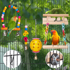 11Pcs Bird Platform Stands Swing Hanging Chewing Toy Parrot Climbing Ladder - Image 5