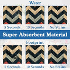 Vintage Plaid Pet Food Mat for Cats and Dogs–Christmas Stocking Absorbent Quick - Image 3