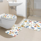 4 PCS Blue Floral Birds Bathroom Set - Image 2
