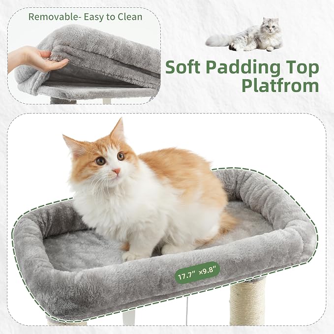 Cat Tree for Indoor Cats, 55.1 inch Cat Tower - Image 2