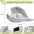 Pet Dog Solar Garden Memorial Statue – Outdoor Resin Angel Puppy - Image 2