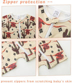 Unisex Summer Trendy 2-Pack Rompers Short Sleeve Zipped Bodysuit Infant Cotton - Image 4