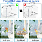 Tfwadmx Bird Cage Bath Hanging Parrot Bath Tub Water Shower Food Feeder Holder - Image 4