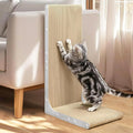 Cardboard Cat Scratcher, 26 Inch L Shape Scratch Pad Wall Mounted, Vertical by Conlun