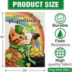 Dyrenson Happy St Patricks Day Orange Cat 28 x 40 House Flag Double Sided - Image 2