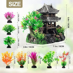 CousDUoBe 9Pcs Resin Castle Decorations Set，Realistic Fish Tank Castle - Image 2