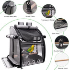 Bird Carrier Bag with Perch, Bird Travel Carrier Backpack with Stainless Steel - Image 2