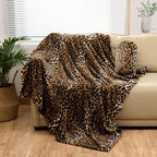 Bnuitland Leopard Print Flannel Blanket, Large Size 90x90 Inches - Image 8