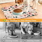 Dog Bowl Mat, Blooming Flowers Pet Feeding Mat - Image 4