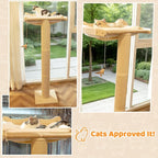 54.3" Cat Window Perch with 3 Adjustable Roman Column Sisal Posts, Drill-Free - Image 9