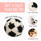 HuggleHounds HuggleFleece Plush Soccer Ball Dog Toy - Image 2