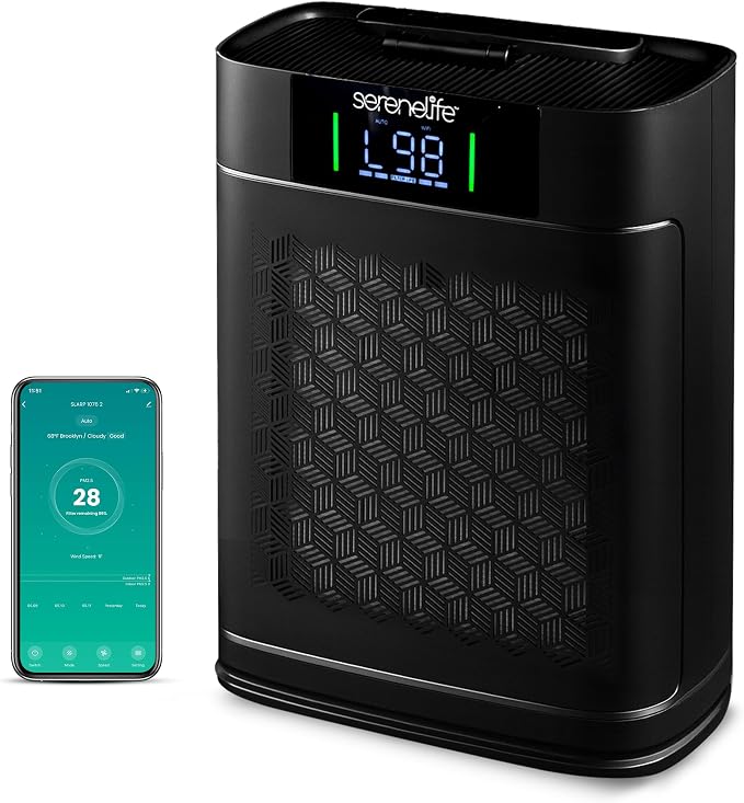 SereneLife HEPA Air Purifier for Home – Smart WiFi & App Control, Ultra-Quiet by SereneLife