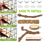 8PCS Natural Grape Wood Bird Perch Set - Image 5