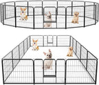 DUMOS Dog Playpen Indoor, Metal 24 Inch 16 Panels Foldable Pet Fence by DumosLifestyle