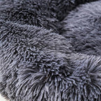 Calming Donut Cat Bed Dog Bed Round Plush Pet Cushion Fluffy Rabbit Cave Warm - Image 5