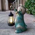 JOYBEE Garden Statues Cat with Solar Lantern Outdoor Decor-Cat Solar Figurines by JOYBEEHOMEGARDEN
