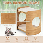 Tangkula Elevated Cat Bed for Indoor Cats, 2-Tier Cute Small Cat Tree Tower - Image 6