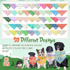 Chunful 50 Pcs Spring Dog Bandanas Floral Dog Bibs Seasonal Pet Costume - Image 4
