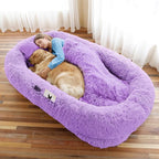 Human Dog Bed, Washable Faux Fur Pet Bed by WROS