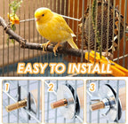 Bird Perch Platform Stand Wooden Parrot Perch Corner 5.9 Inches Fan Shape - Image 3