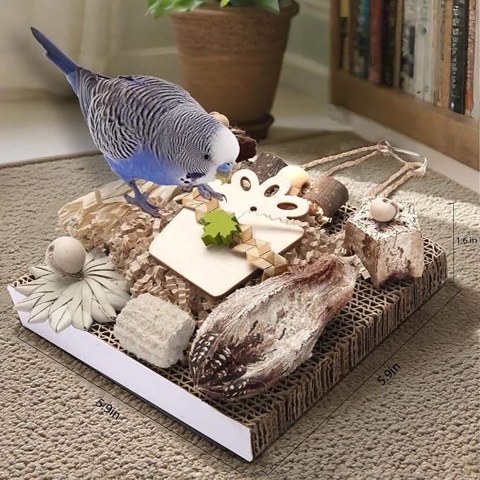 Kyouki Bird Toys, Parakeet Toys, Parrot Toy, Conure Hanging Chewable Cardboard - Image 5