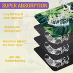 Tropical Palm Leaves Pet Feeding Mat, Absorbent Quick-Dry Dog Cat Bowl Mat - Image 3
