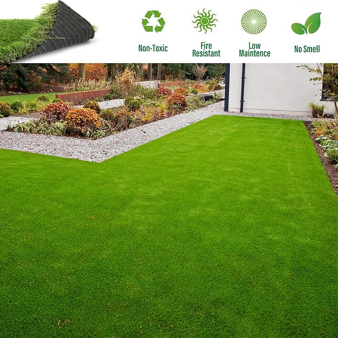 Artificial Grass Rug Outdoor Indoor 6FTX69FT Fake Grass Carpet Green Synthetic - Image 7