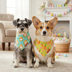 ADOGGYGO Easter Dog Bandana 2 Pack, Bunny Egg Carrot Print Pet Scarf Bib - Image 3